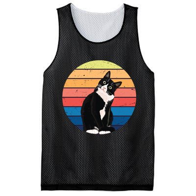 Tuxedo Cat Gift Retro Colors For Animal Lovers Mesh Reversible Basketball Jersey Tank
