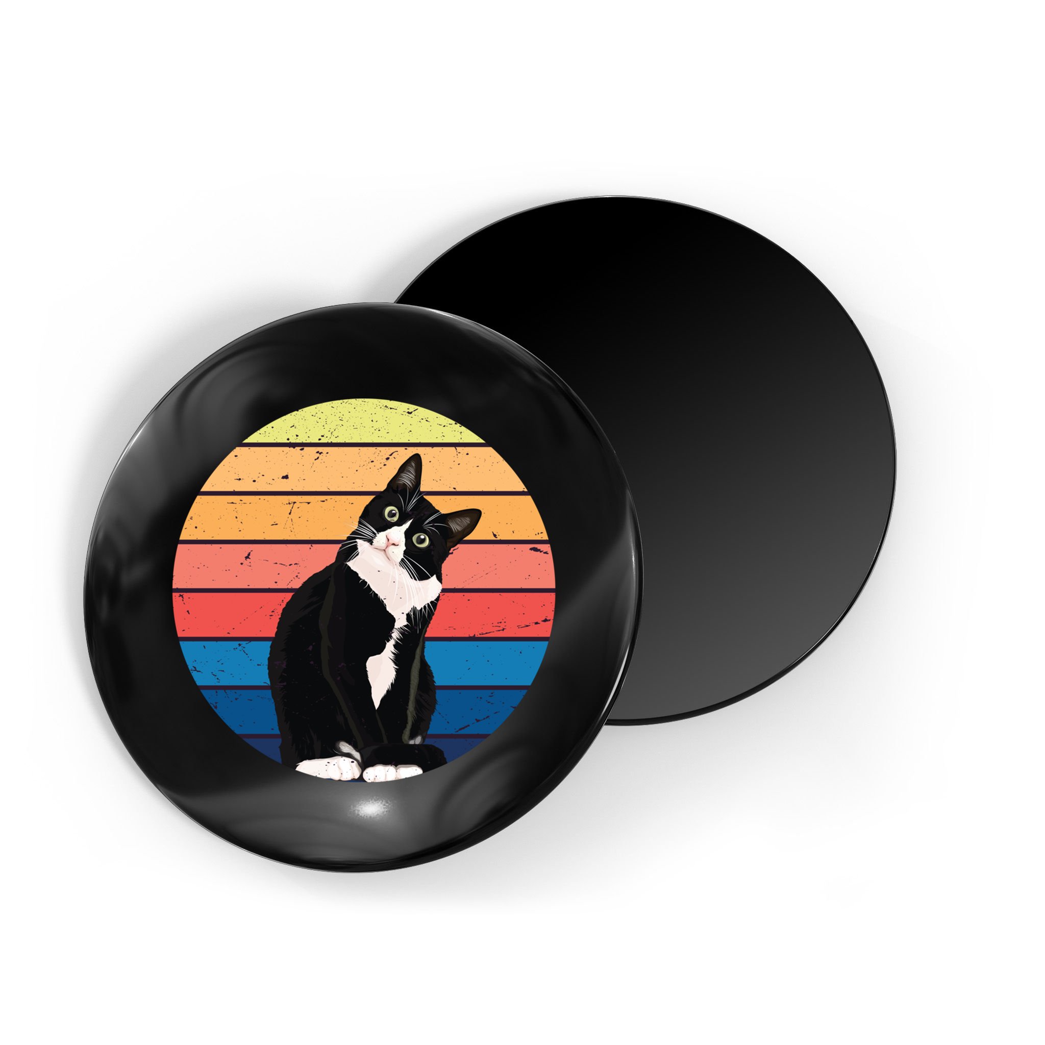 Tuxedo Cat Gift Retro Colors For Animal Lovers Magnet