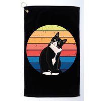 Tuxedo Cat Gift Retro Colors For Animal Lovers Golf Towel