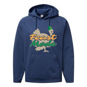 Thanksgiving Cute Gift Feast Mode Tees Turkey Funny Gift Performance Fleece Hoodie