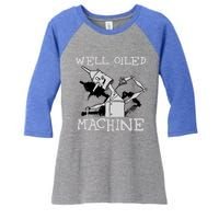 Tin Cool Gift Artwell Oiled Machine Retro Wizard Of Oz Cool Gift Women's Tri-Blend 3/4-Sleeve Raglan Shirt