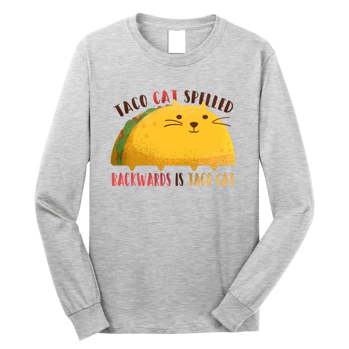 Taco Cat Graphic Long Sleeve Shirt