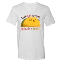 Taco Cat Graphic V-Neck T-Shirt