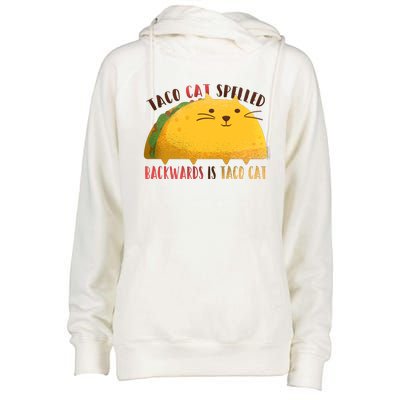 Taco Cat Graphic Womens Funnel Neck Pullover Hood