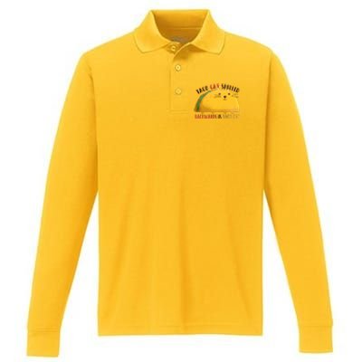 Taco Cat Graphic Performance Long Sleeve Polo