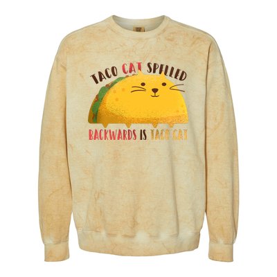 Taco Cat Graphic Colorblast Crewneck Sweatshirt