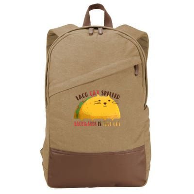 Taco Cat Graphic Cotton Canvas Backpack