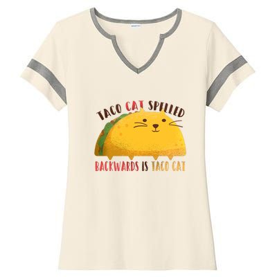 Taco Cat Graphic Ladies Halftime Notch Neck Tee