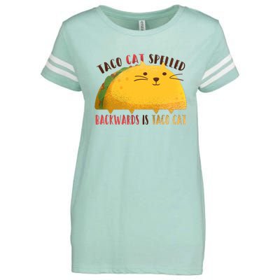 Taco Cat Graphic Enza Ladies Jersey Football T-Shirt