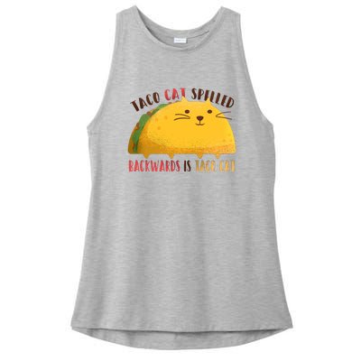 Taco Cat Graphic Ladies PosiCharge Tri-Blend Wicking Tank