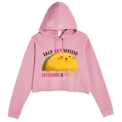 Taco Cat Graphic Crop Fleece Hoodie