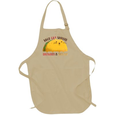 Taco Cat Graphic Full-Length Apron With Pockets