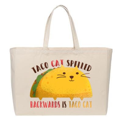 Taco Cat Graphic Cotton Canvas Jumbo Tote