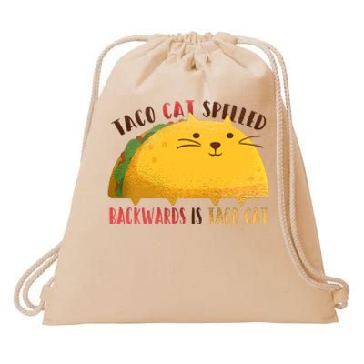 Taco Cat Graphic Drawstring Bag