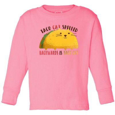 Taco Cat Graphic Toddler Long Sleeve Shirt