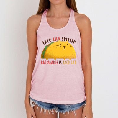 Taco Cat Graphic Women's Knotted Racerback Tank