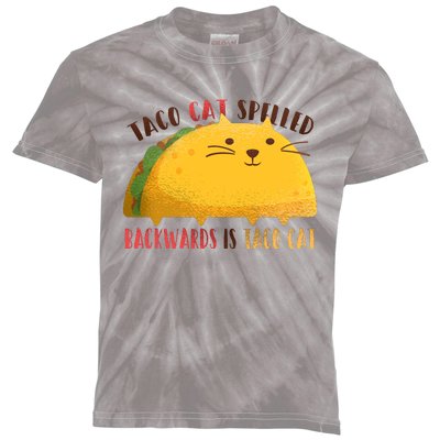 Taco Cat Graphic Kids Tie-Dye T-Shirt