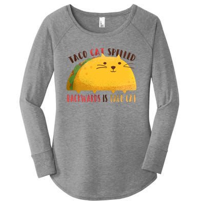 Taco Cat Graphic Women's Perfect Tri Tunic Long Sleeve Shirt