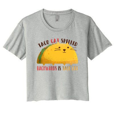 Taco Cat Graphic Women's Crop Top Tee