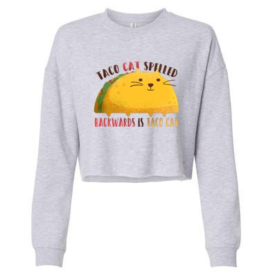 Taco Cat Graphic Cropped Pullover Crew