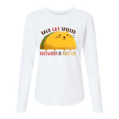 Taco Cat Graphic Womens Cotton Relaxed Long Sleeve T-Shirt