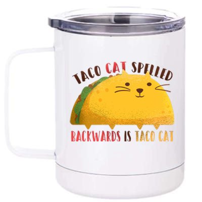 Taco Cat Graphic 12 oz Stainless Steel Tumbler Cup