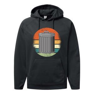 Trash Can Garbage Day Performance Fleece Hoodie