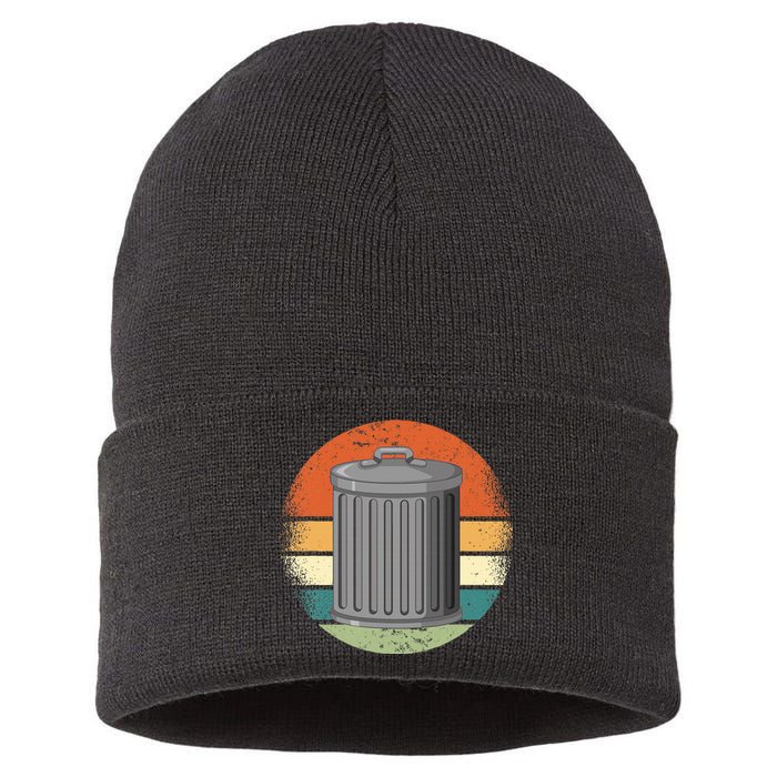 Trash Can Garbage Day Sustainable Knit Beanie