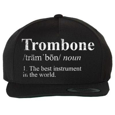 Trombone Cute Gift The Best Instrut In The World Wool Snapback Cap