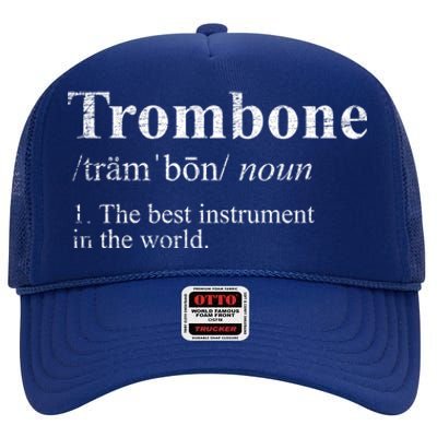 Trombone Cute Gift The Best Instrut In The World High Crown Mesh Back Trucker Hat