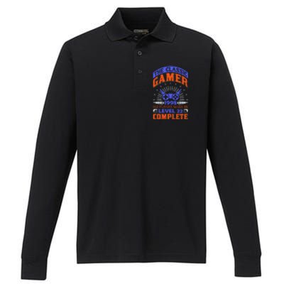 The Classic Gamer Performance Long Sleeve Polo