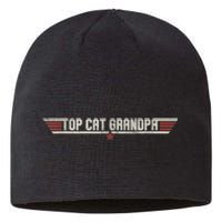 Top Cat Grandpa Funny Vintage 80s Gift Cat Father Fathers Day Sustainable Beanie