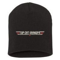 Top Cat Grandpa Funny Vintage 80s Gift Cat Father Fathers Day Short Acrylic Beanie