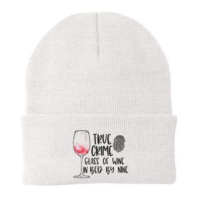 True Crime Glass Of Wine In Bed By Nine Meme Quote Beanie