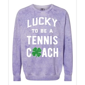 Tennis Coach Gift Lucky Irish Shamrock St Patricks Day Gift Colorblast Crewneck Sweatshirt