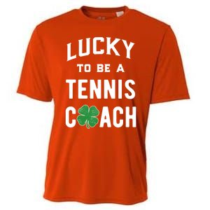 Tennis Coach Gift Lucky Irish Shamrock St Patricks Day Gift Cooling Performance Crew T-Shirt