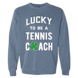 Tennis Coach Gift Lucky Irish Shamrock St Patricks Day Gift Garment-Dyed Sweatshirt