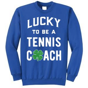 Tennis Coach Gift Lucky Irish Shamrock St Patricks Day Gift Tall Sweatshirt