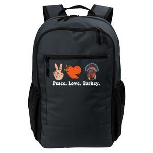 Thanksgiving Cool Gift Peace Love Turkey Funny Thanksgiving Gift Daily Commute Backpack