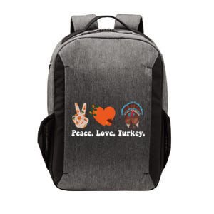 Thanksgiving Cool Gift Peace Love Turkey Funny Thanksgiving Gift Vector Backpack