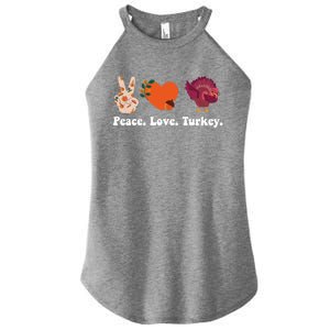 Thanksgiving Cute Gift Peace Love Turkey Funny Thanksgiving Gift Women's Perfect Tri Rocker Tank