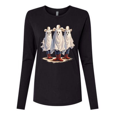 Three Cowboy Ghosts Womens Cotton Relaxed Long Sleeve T-Shirt