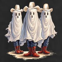 Three Cowboy Ghosts Adult Drive Performance Visor