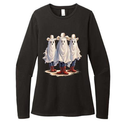 Three Cowboy Ghosts Womens CVC Long Sleeve Shirt