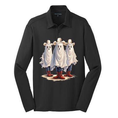 Three Cowboy Ghosts Silk Touch Performance Long Sleeve Polo