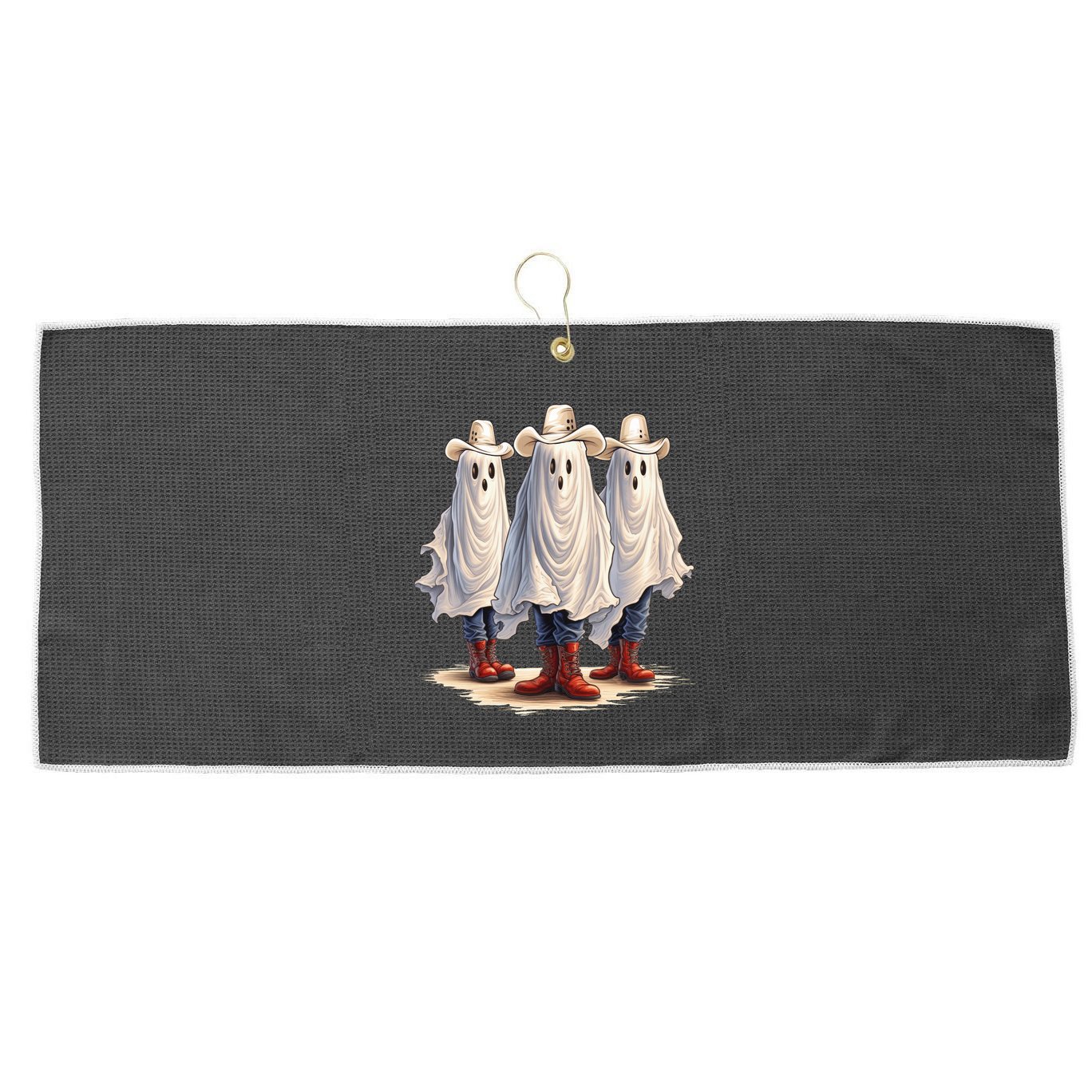 Three Cowboy Ghosts Large Microfiber Waffle Golf Towel