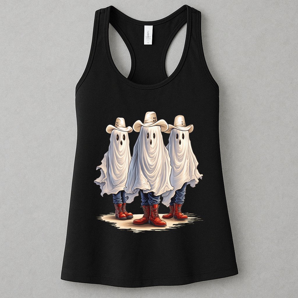 Three Cowboy Ghosts Womens Tank Top