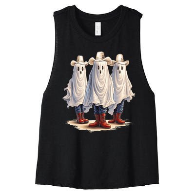 Three Cowboy Ghosts Women's Racerback Cropped Tank