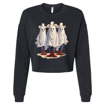 Three Cowboy Ghosts Cropped Pullover Crew