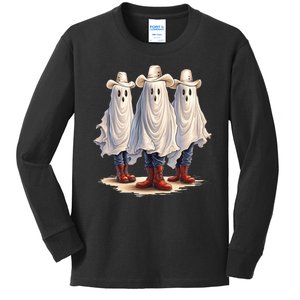 Three Cowboy Ghosts Kids Long Sleeve Shirt